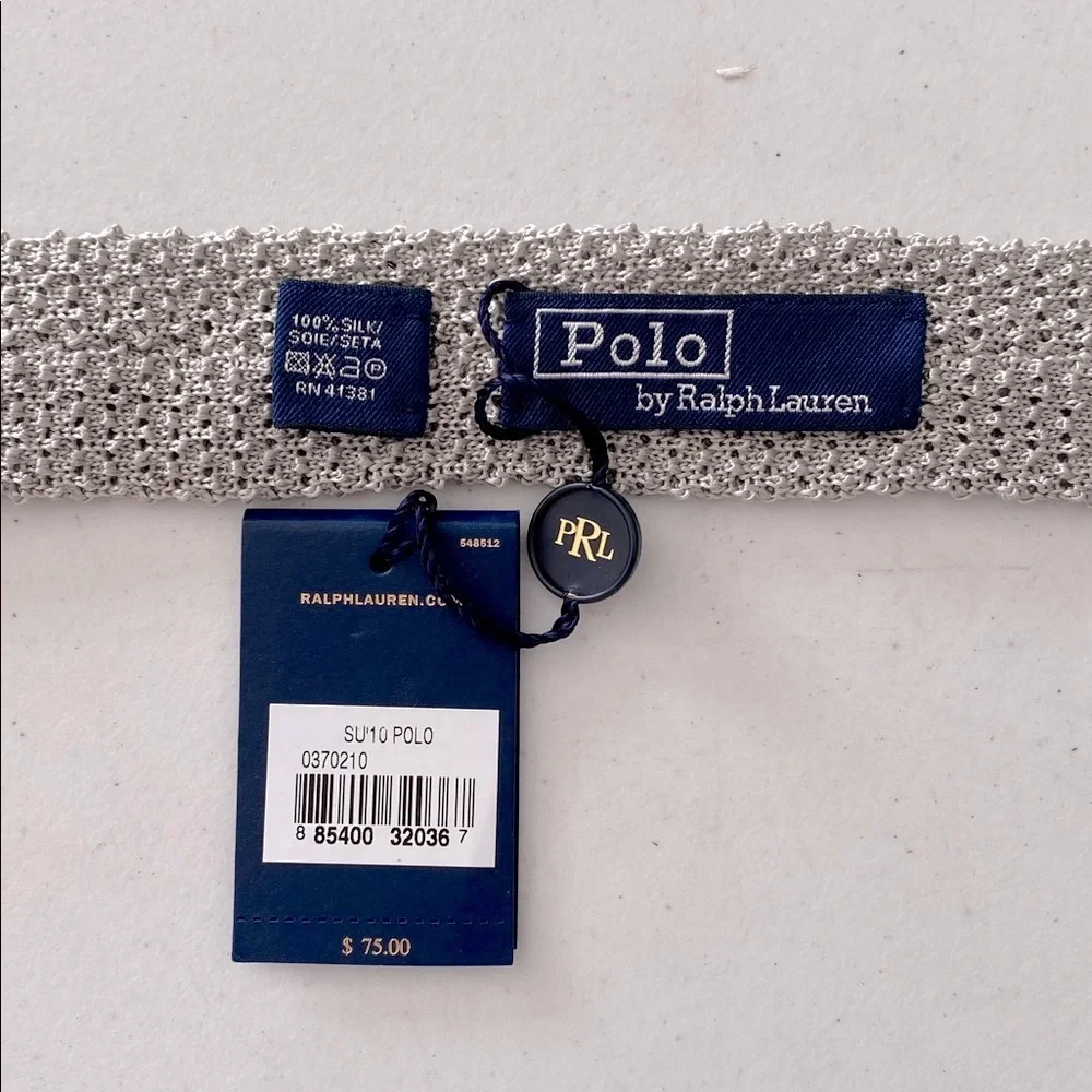 Polo Ralph Lauren Men's Grey Silk Knit Tie